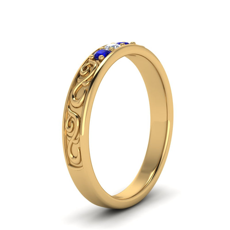 Classic Mens 3 Stone Wedding Band