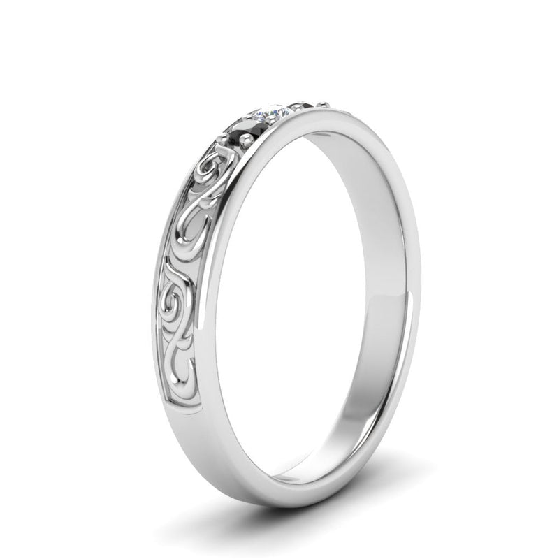 Classic Mens 3 Stone Wedding Band