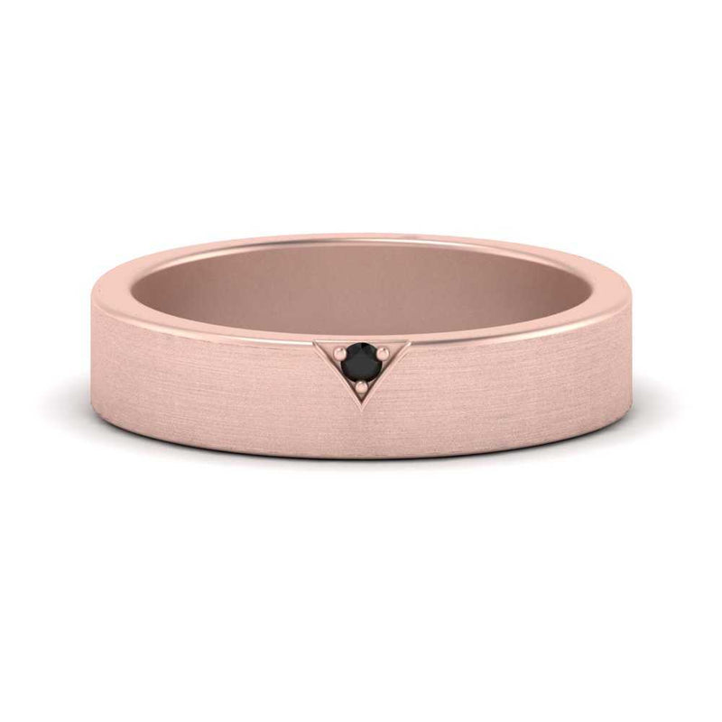 Classic V Shaped Solitaire Stone Mens Band