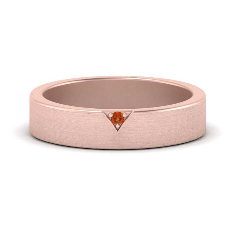 Classic V Shaped Solitaire Stone Mens Band