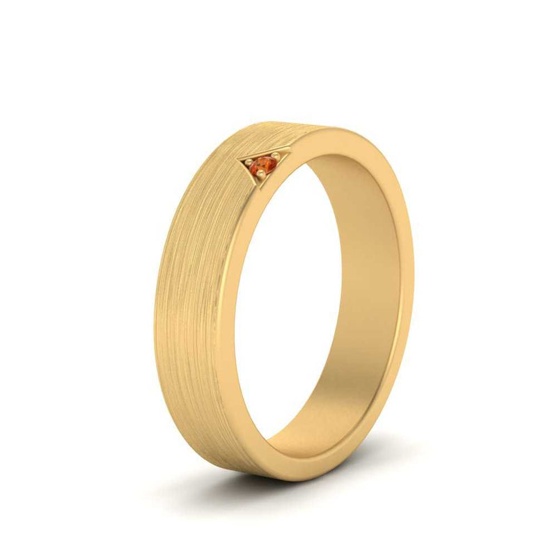 Classic V Shaped Solitaire Stone Mens Band