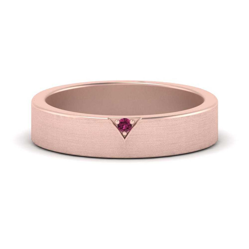 Classic V Shaped Solitaire Stone Mens Band