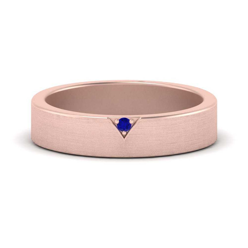 Classic V Shaped Solitaire Stone Mens Band