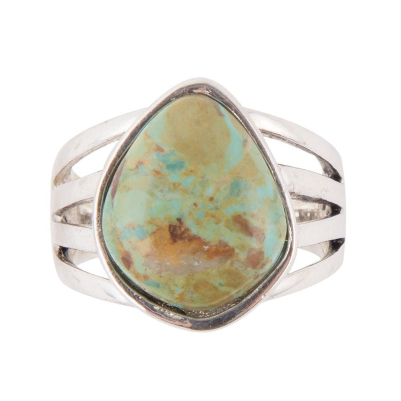 Classy Sterling Silver Blue Turquoise Ring