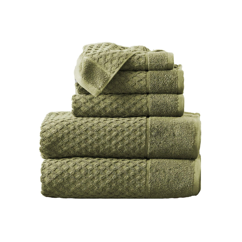 Cotton Diamond Waffle Weave Bath Towel Set - Grayson Collection