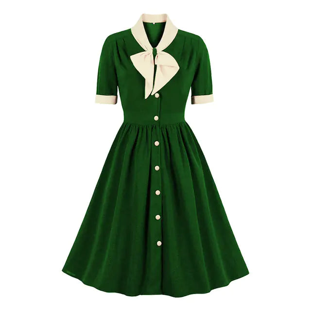 Elegant 1950s Embroidered Mesh Retro Party Dress