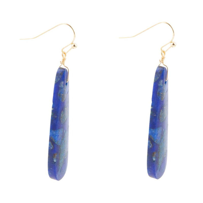Cobalt Blue Lapis Long Earrings