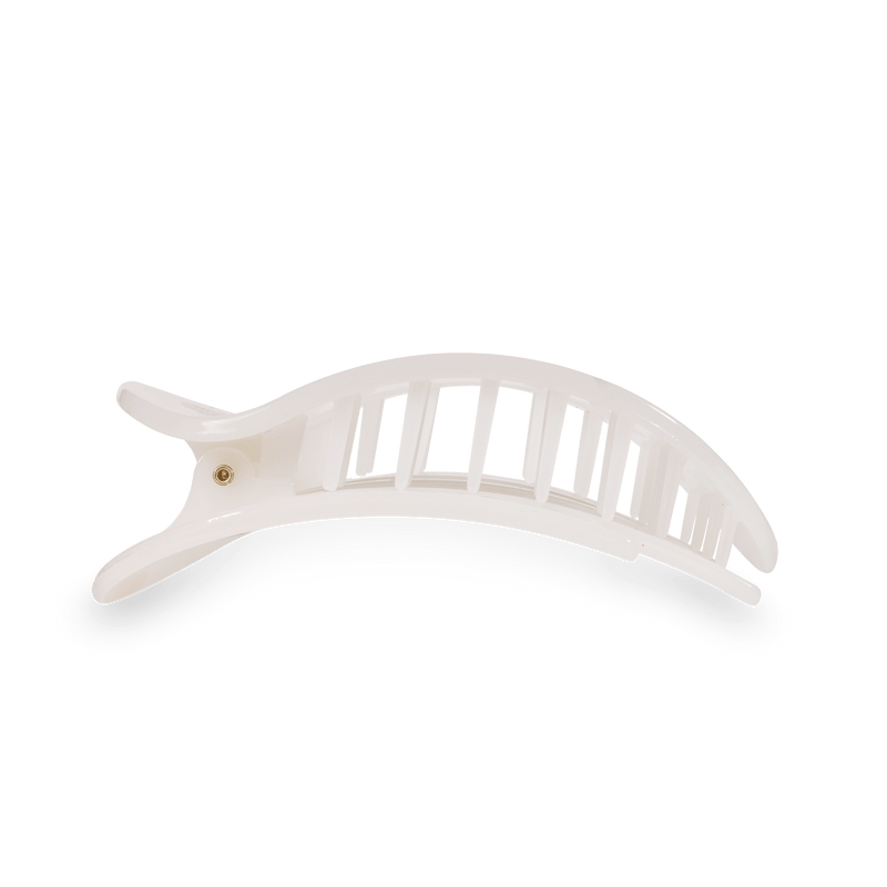 Coconut White Large Flat Round Hair Clip