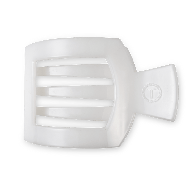 Coconut White Large Flat Square Hair Clip