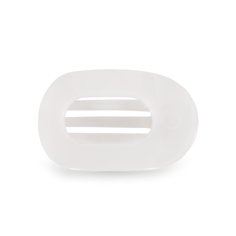 Coconut White Small Flat Round Hair Clip