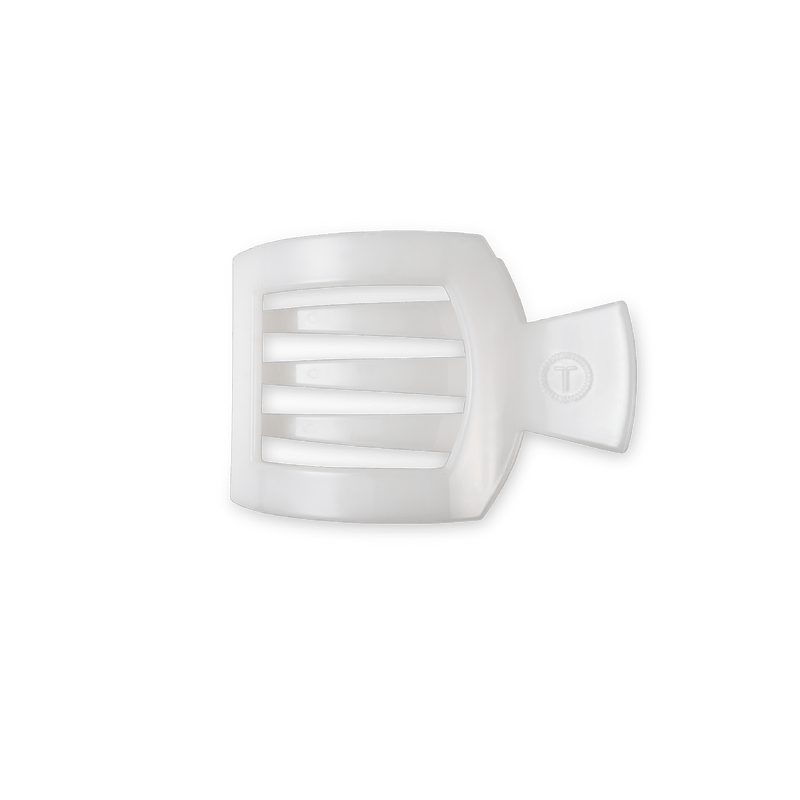 Coconut White Small Flat Square Hair Clip