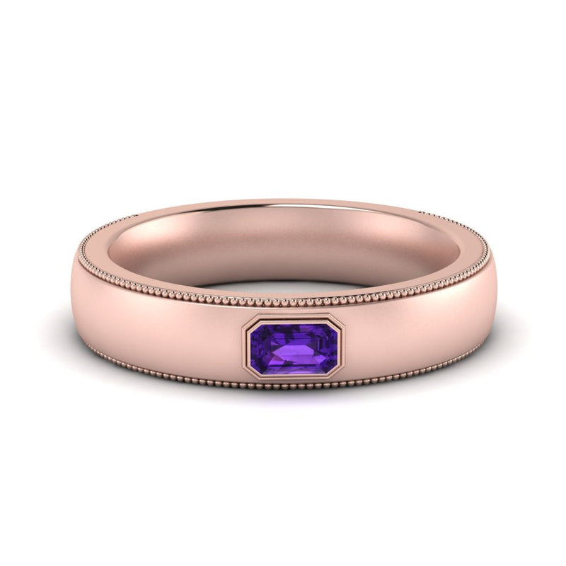 Comfort Fit Mens Milgrain Outline Ring