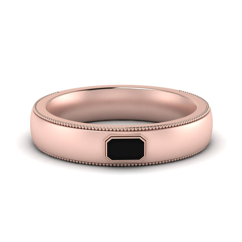 Comfort Fit Mens Milgrain Outline Ring