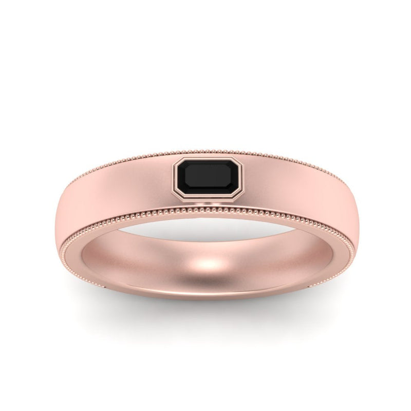 Comfort Fit Mens Milgrain Outline Ring