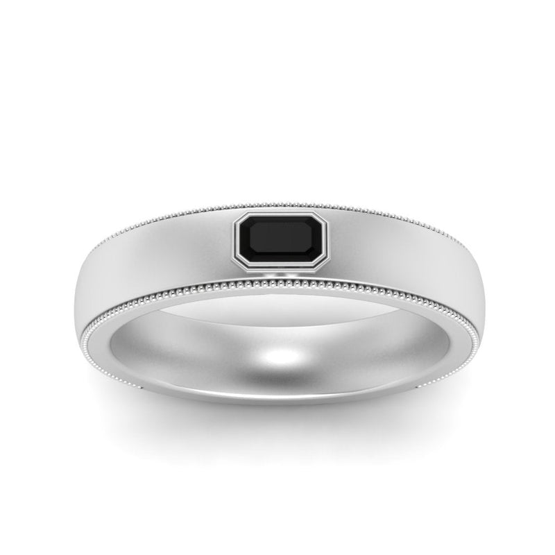 Comfort Fit Mens Milgrain Outline Ring