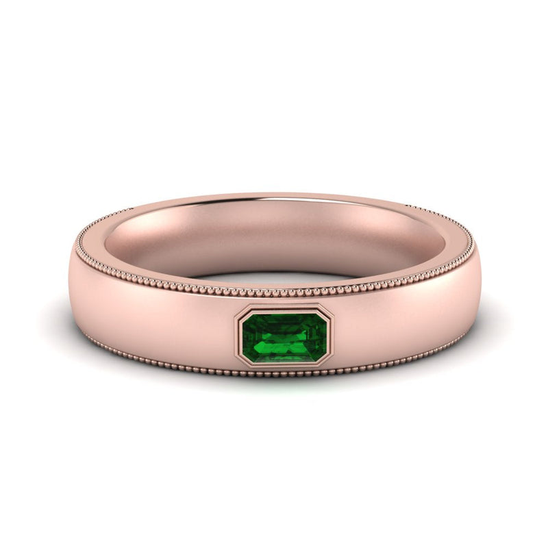 Comfort Fit Mens Milgrain Outline Ring