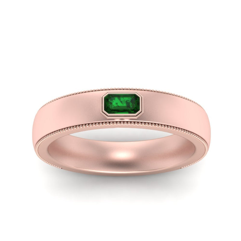 Comfort Fit Mens Milgrain Outline Ring