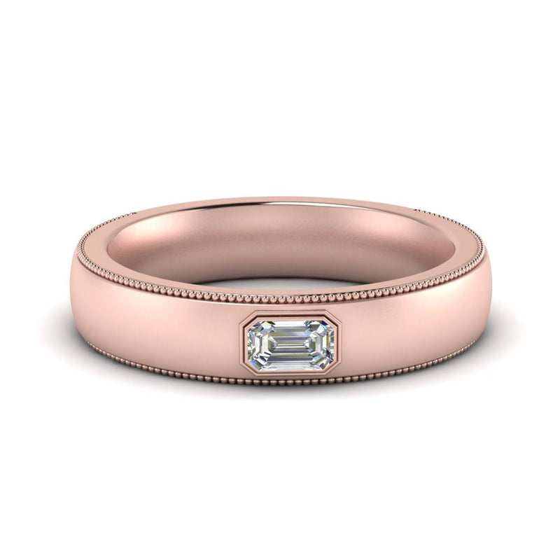 Comfort Fit Mens Milgrain Outline Ring