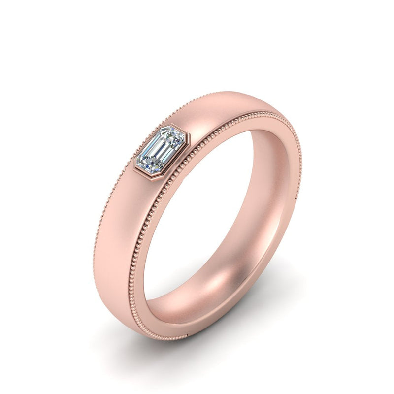 Comfort Fit Mens Milgrain Outline Ring
