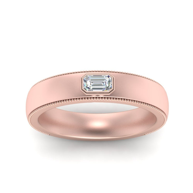 Comfort Fit Mens Milgrain Outline Ring