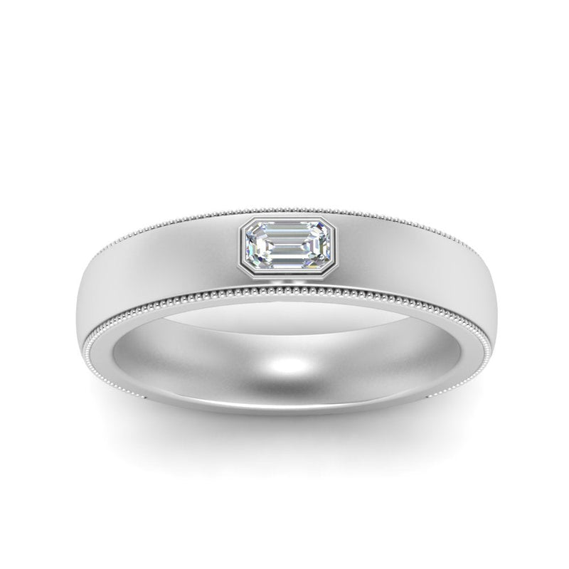 Comfort Fit Mens Milgrain Outline Ring