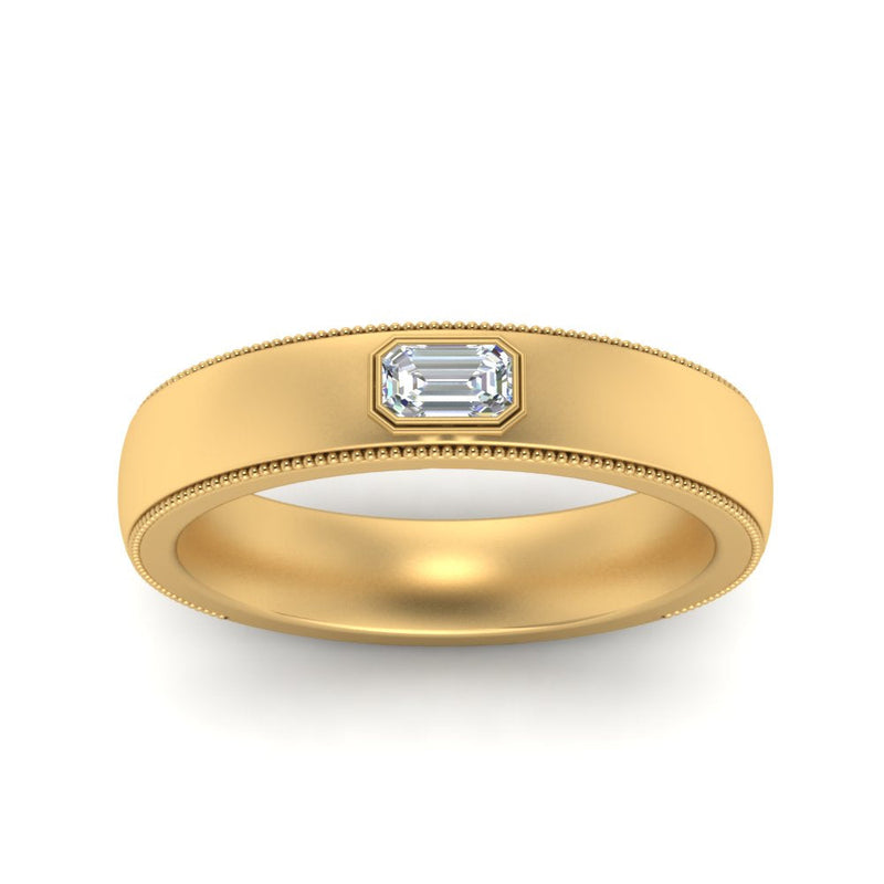 Comfort Fit Mens Milgrain Outline Ring