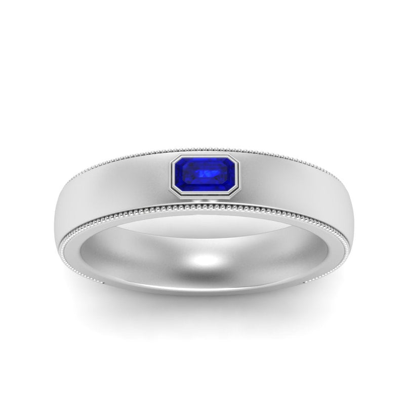 Comfort Fit Mens Milgrain Outline Ring