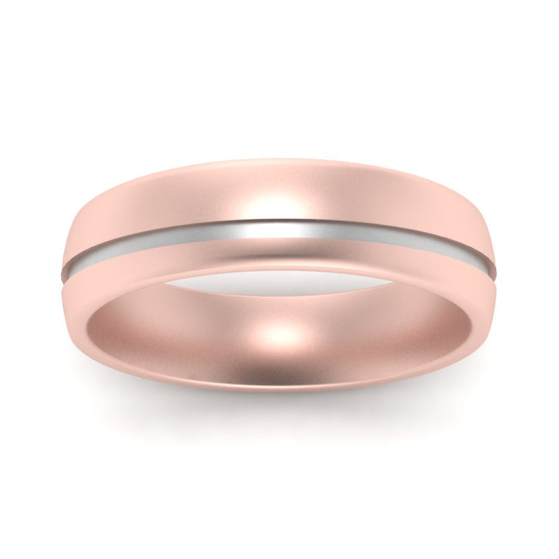 Comfort Fit 2 Tone Mens Wedding Band