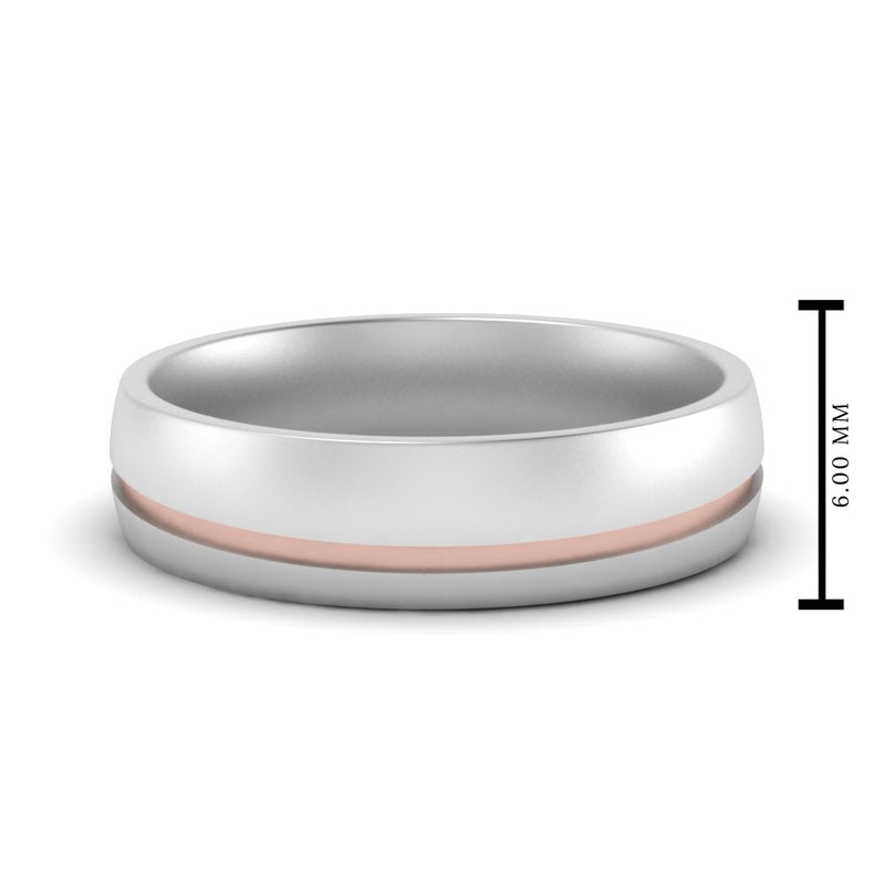 Comfort Fit 2 Tone Mens Wedding Band