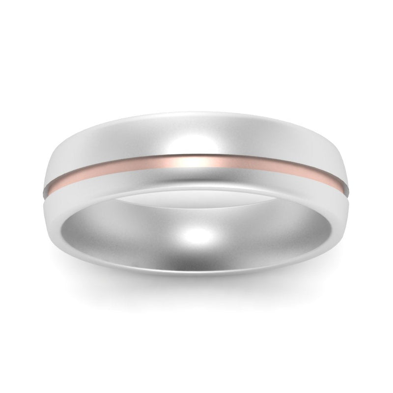 Comfort Fit 2 Tone Mens Wedding Band