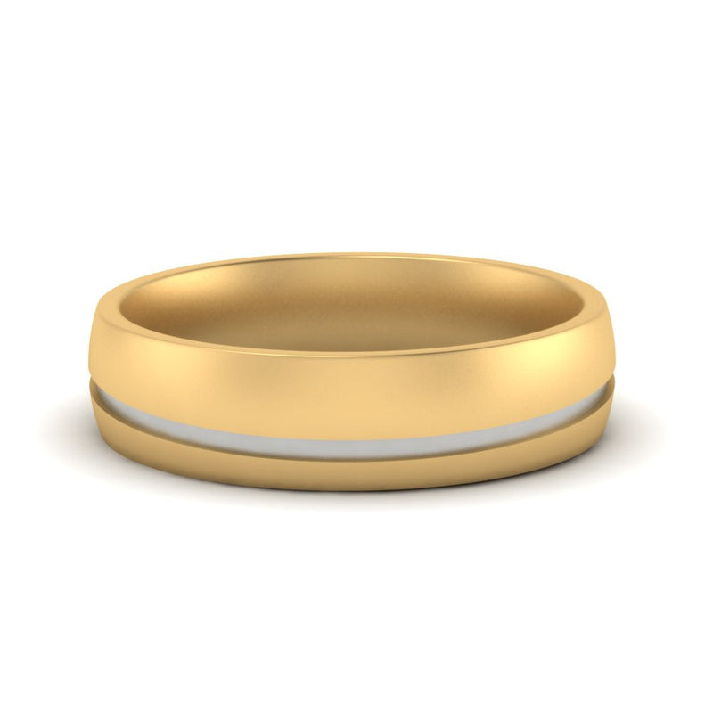 Comfort Fit 2 Tone Mens Wedding Band