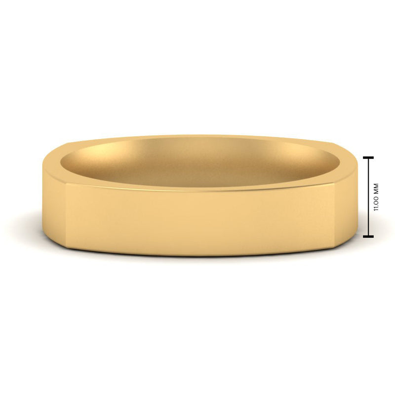 4 mm Square Comfort Fit Mens Wedding Band