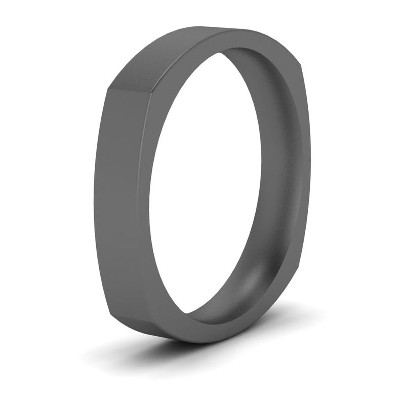 4 mm Square Comfort Fit Mens Wedding Band