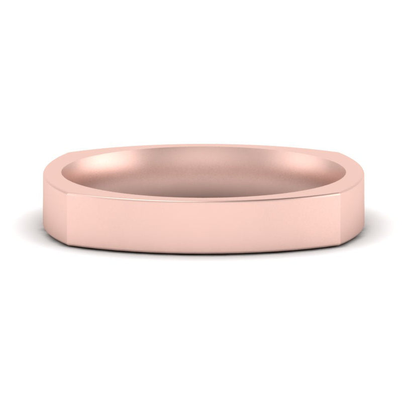 4 mm Square Comfort Fit Mens Wedding Band