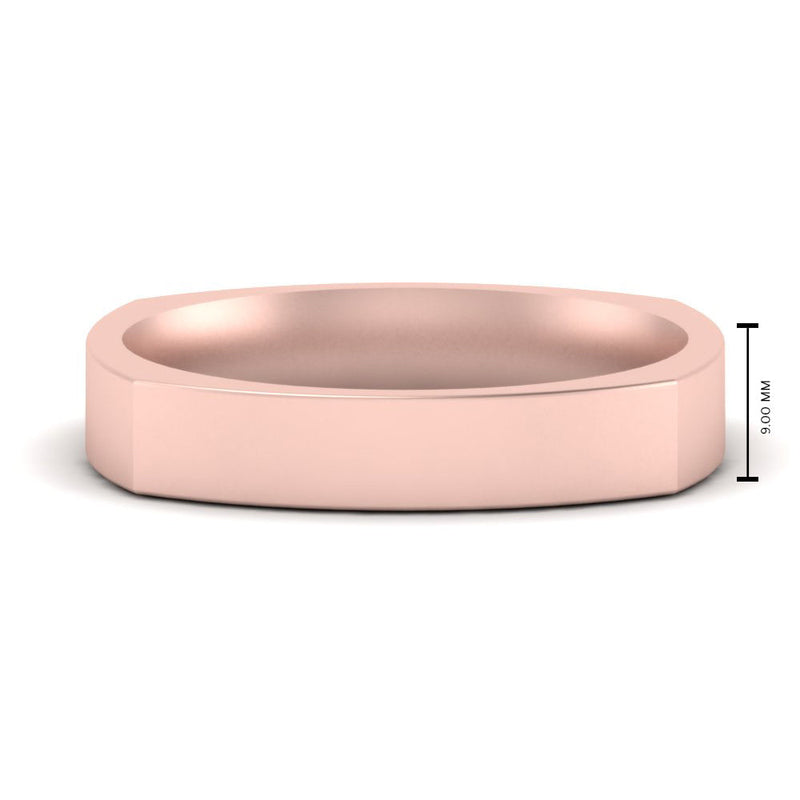 4 mm Square Comfort Fit Mens Wedding Band