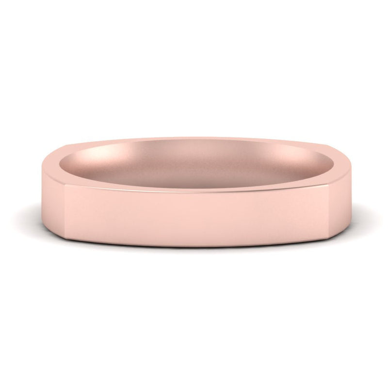 4 mm Square Comfort Fit Mens Wedding Band