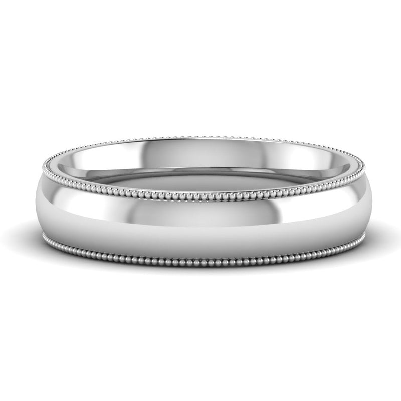 4 mm Comfort Fit Wedding Band Milgrain Edge