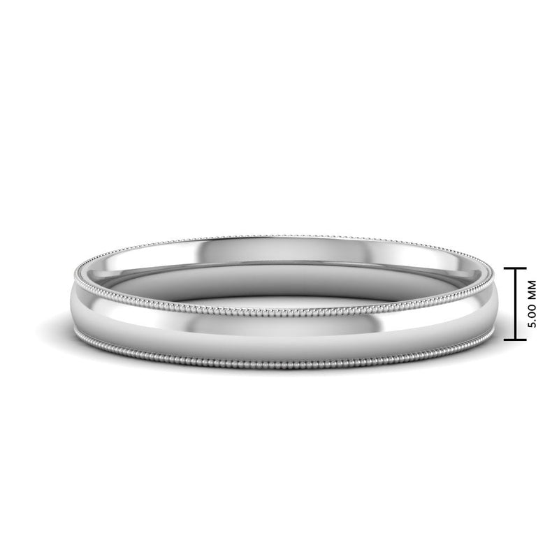 4 mm Comfort Fit Wedding Band Milgrain Edge