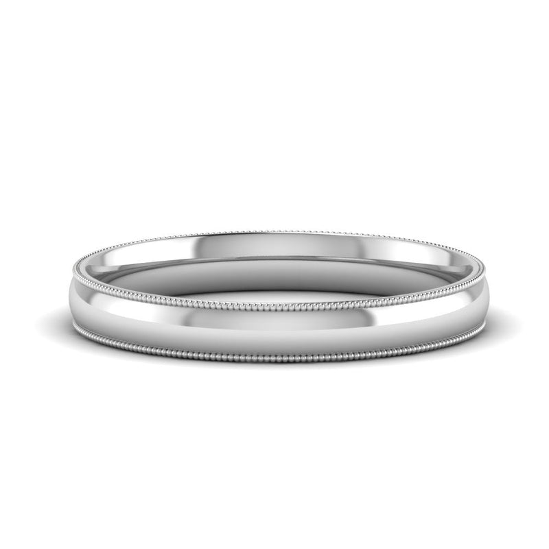 4 mm Comfort Fit Wedding Band Milgrain Edge