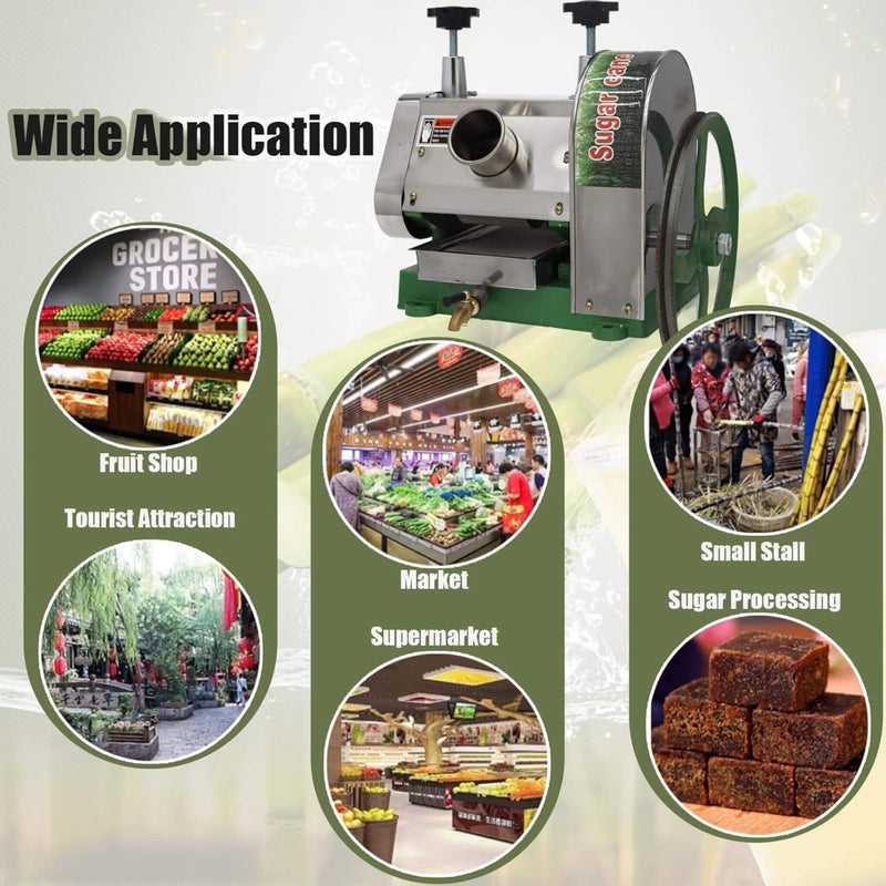 Heavy-Duty Commercial Manual Stainless Steel Sugar Cane Juicer (SAK81426)