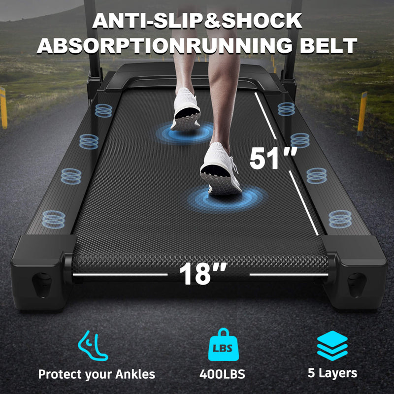 Rovix Compact 3.5HP Foldable Electric Treadmill With Bluetooth, LCD Display & 12 Pre-Set Running Programs (SAK25879)