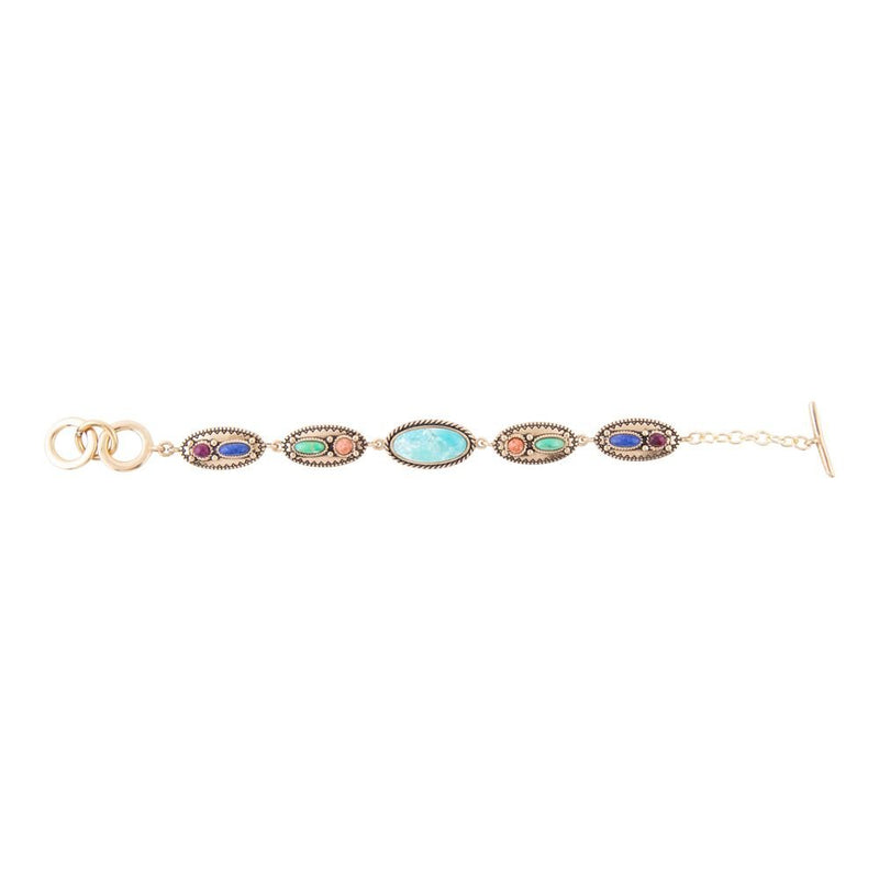 Concho Colorful Golden Link Bracelet