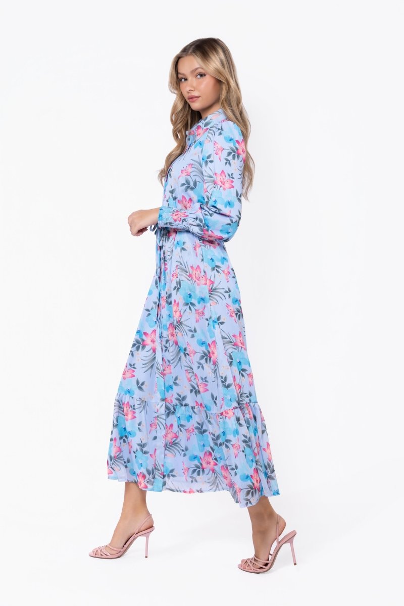Connie Dress (Blue Ground)