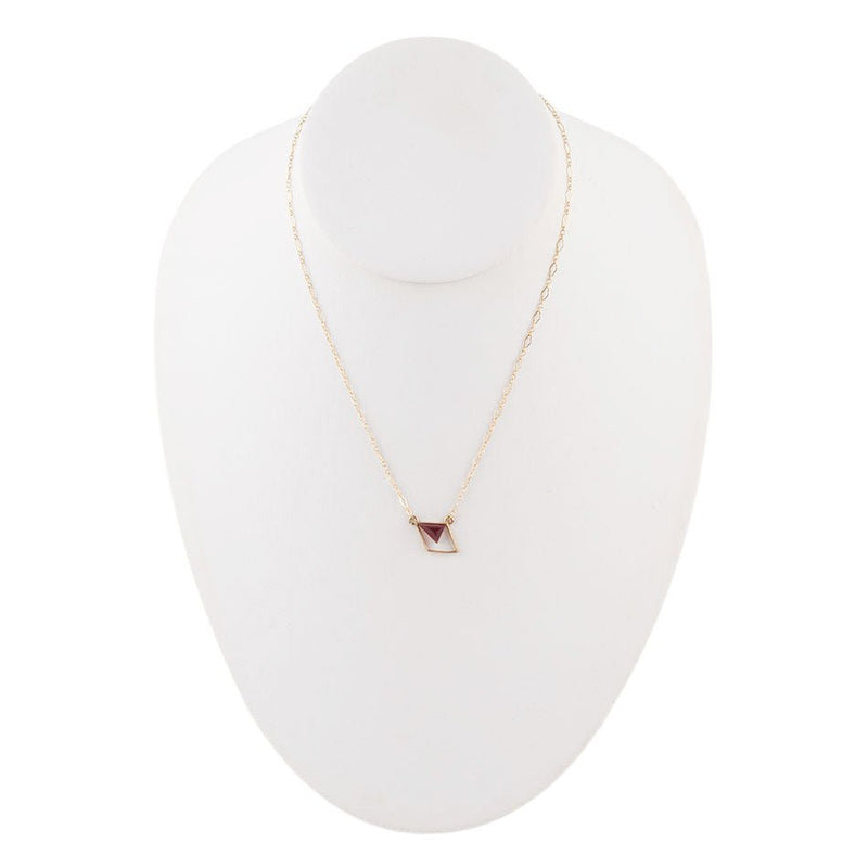 Corundum and Bronze Triangle Necklace