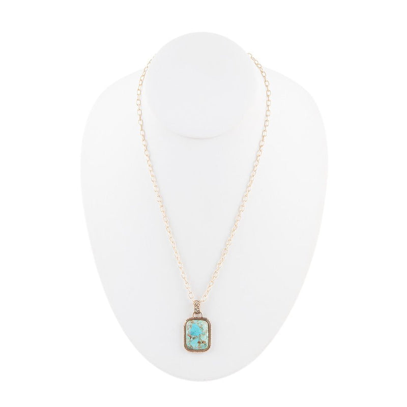 Credence Genuine Turquoise Pendant Necklace
