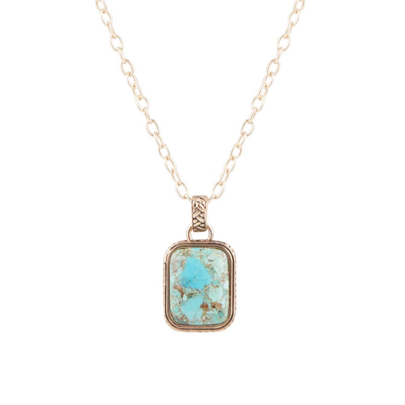 Credence Genuine Turquoise Pendant Necklace
