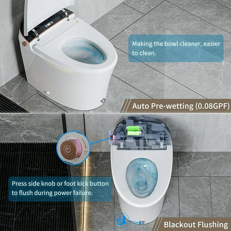 Alora Premium Smart Tankless Bidet Toilet W/ Adjustable Heated Seat, Water & Air Dryer (96174253)