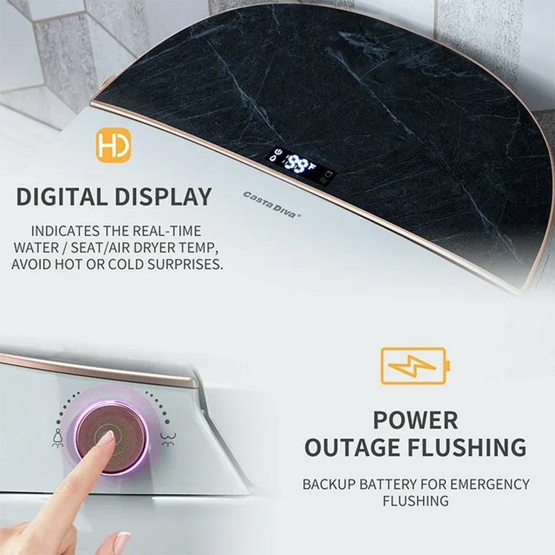 Alora Premium Smart Tankless Bidet Toilet W/ Adjustable Heated Seat, Water & Air Dryer (96174253)