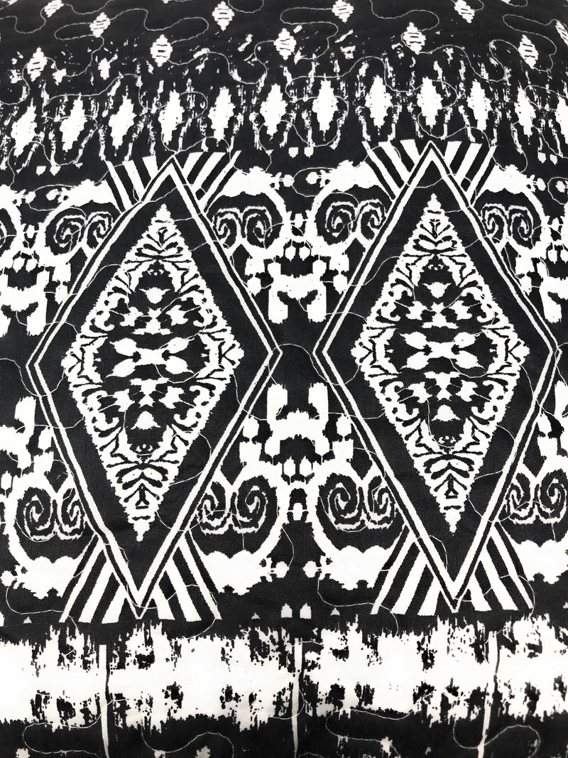 DaDa Bedding Aztec Black & White Diamonds Throw Pillow Covers - 18" x 18" 2-Pack (C14800-1-CC)