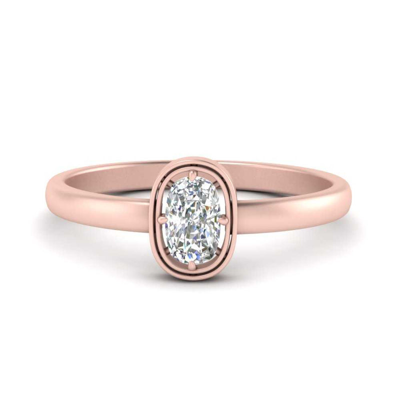 Cushion Cut Bezel Solitaire Ring